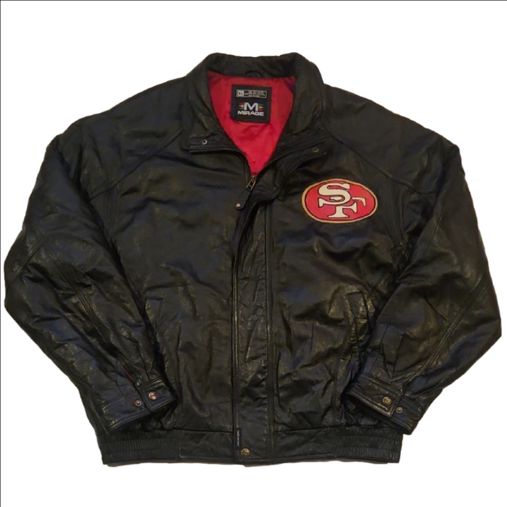 Mirage Vintage 90s Leather NFL SF 49ers Varsity Jacket